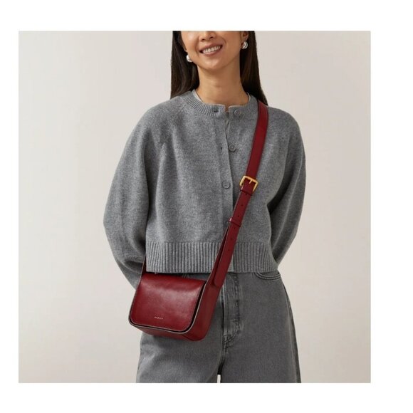 RADLEY London Westwell Lane smooth leather flap small crossbody -Cranberry /Wine - Picture 2 of 7